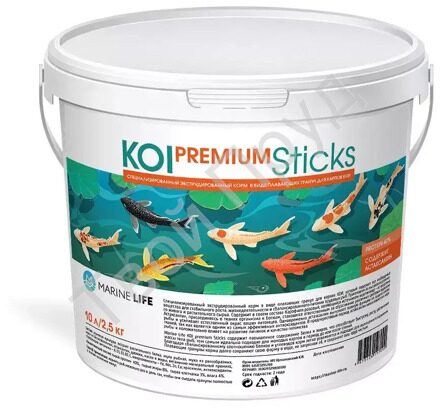 КОРМ ДЛЯ ПРУДОВЫХ РЫБ И КАРПОВ КОИ MARINE LIFE KOI PREMIUM STICKS 10Л (1 КГ)